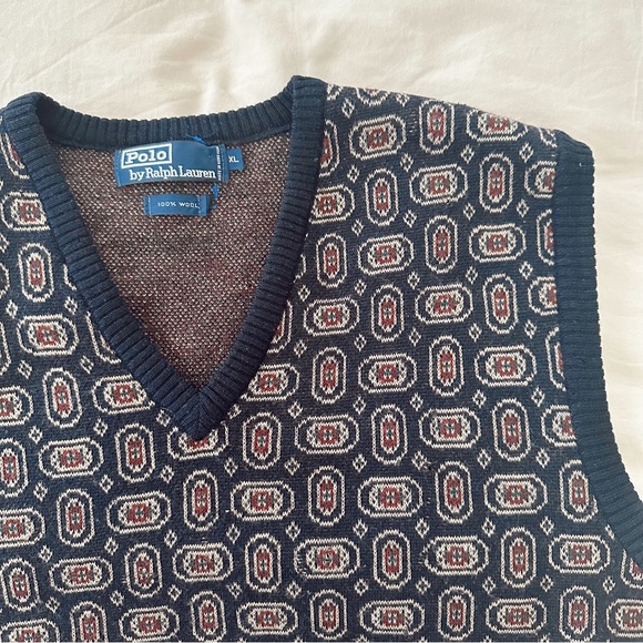 VINTAGE POLO RALPH LAUREN boxy oversized sweater vest - Picture 2 of 3